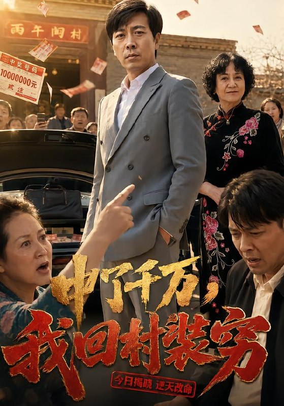 中了千万，我回村装穷（40集）王文冲&郭慧|短剧 - 百度网盘 资源封面图