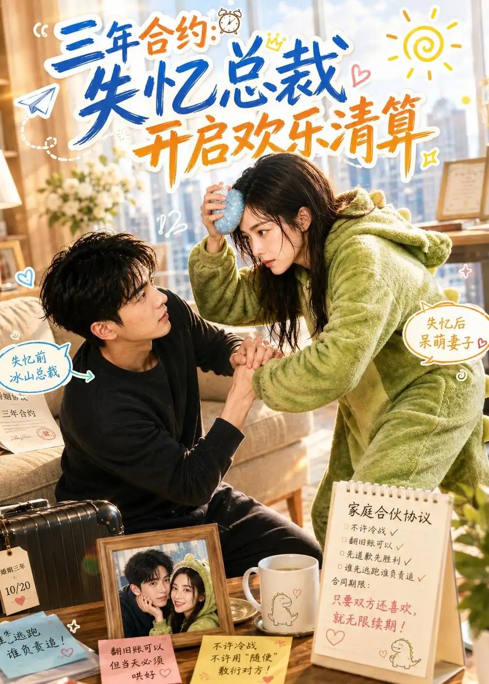 三年合约：失忆总裁开启欢乐清算&三年合约失忆总裁开启欢乐清算（53集）AI短剧 - 夸克网盘 资源封面图
