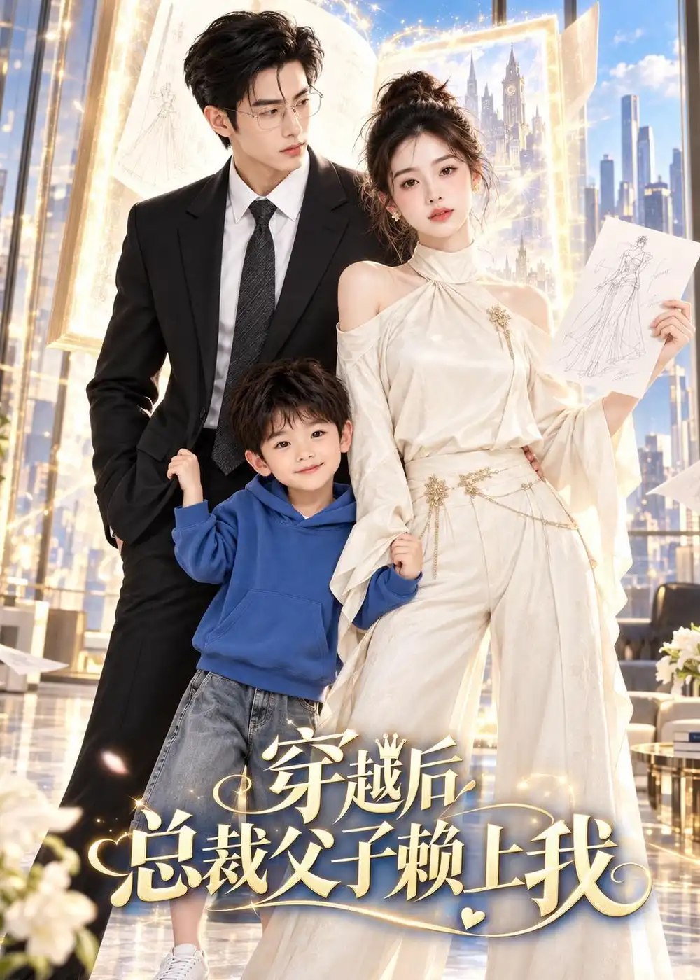 穿越后总裁父子赖上我（68集）AI短剧 - 夸克网盘 资源封面图