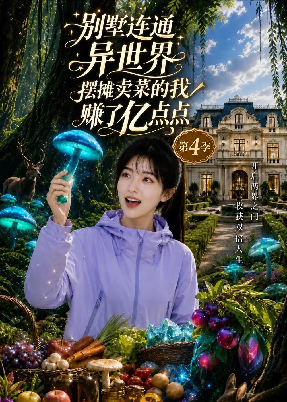 别墅连通异世界，摆摊卖菜的我赚了亿点点&别墅连通异世界摆摊卖菜的我赚了亿点点（100集）AI短剧 - 夸克网盘 资源封面图
