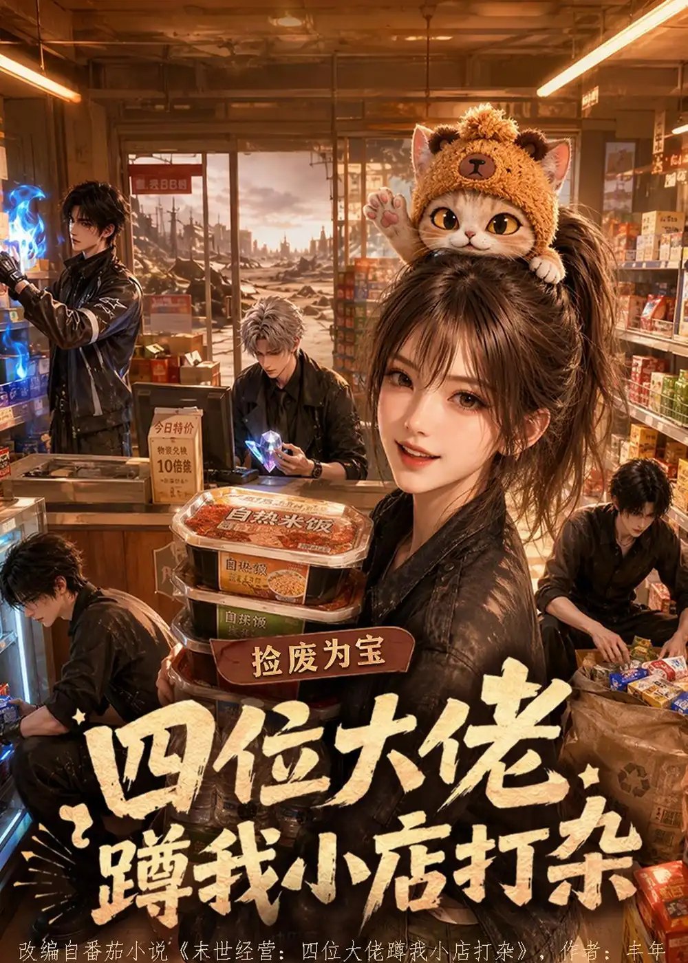 捡废为宝：四位大佬蹲我小店打杂&捡废为宝四位大佬蹲我小店打杂（104集）AI短剧 - 夸克网盘 资源封面图