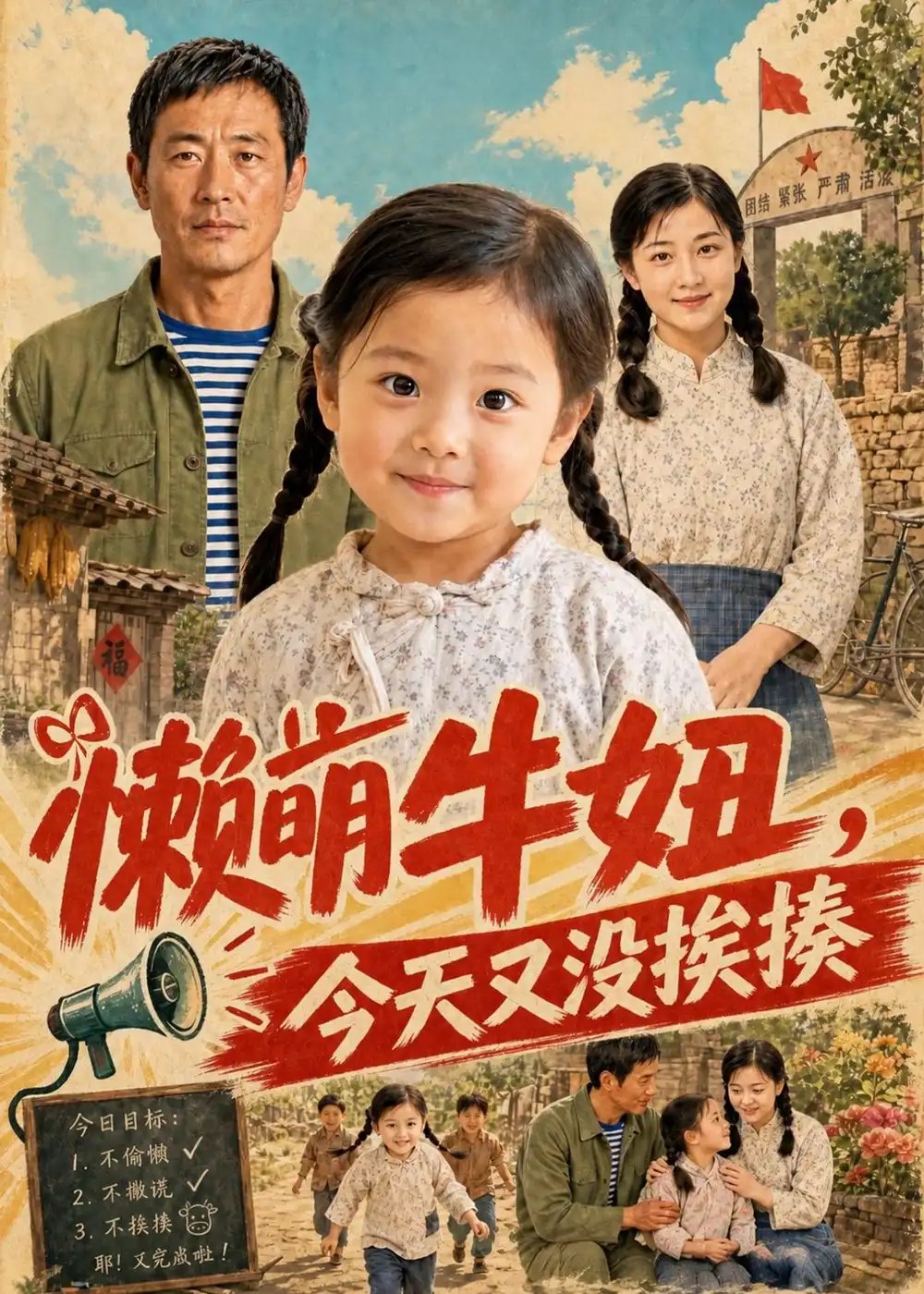 懒萌牛妞，今天又没挨揍&懒萌牛妞今天又没挨揍（142集） AI短剧 - 夸克网盘 资源封面图
