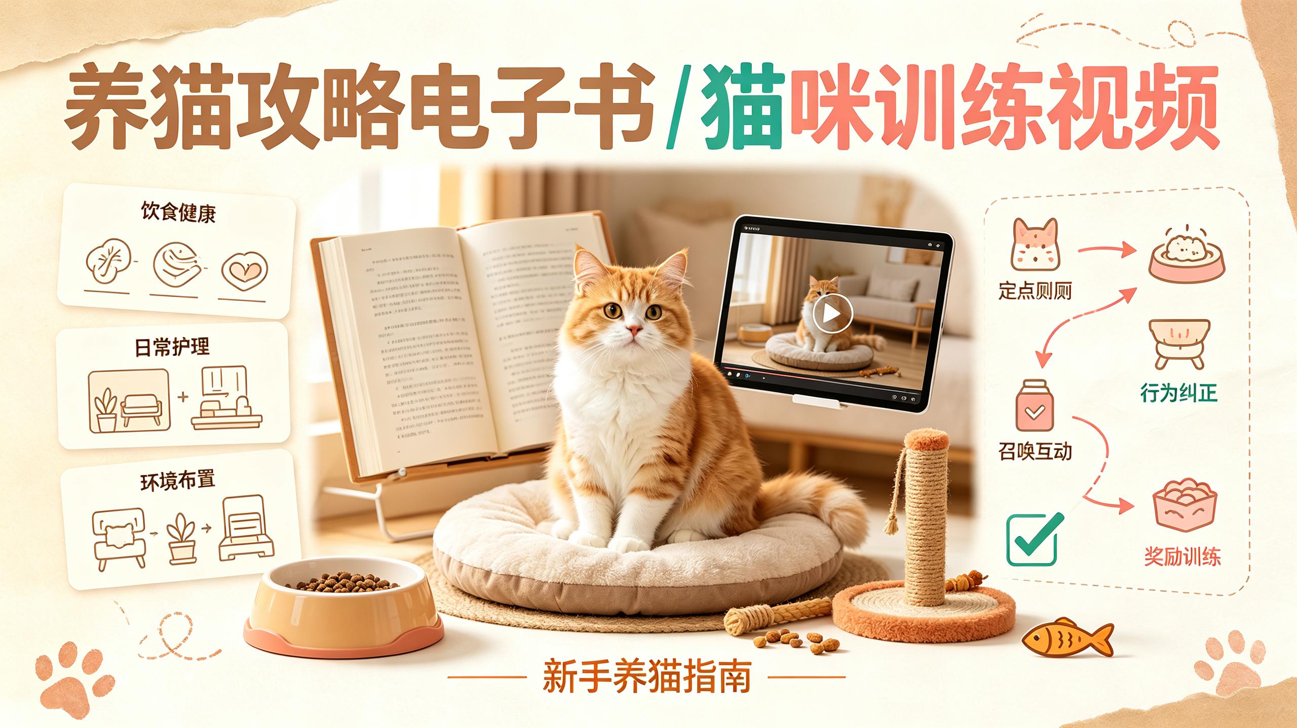 11本养猫攻略电子书+猫咪训练视频 - 夸克网盘 资源封面图