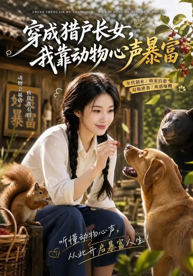 穿成猎户长女，我靠动物心声暴富&穿成猎户长女我靠动物心声暴富（86集）AI短剧 - 夸克网盘 资源封面图