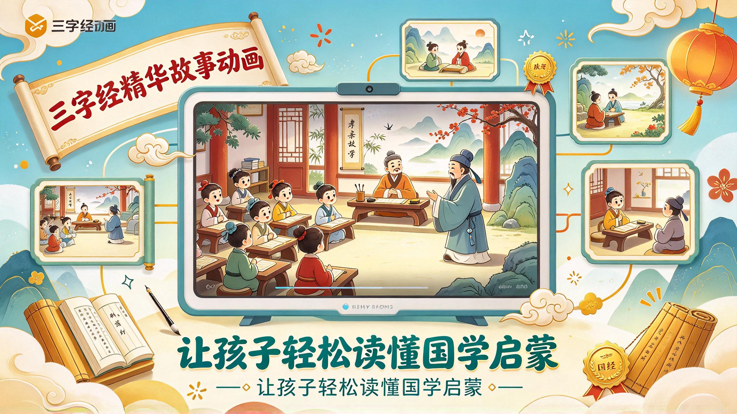 三字经精华故事动画，让孩子轻松读懂国学启蒙 - 夸克网盘 资源封面图