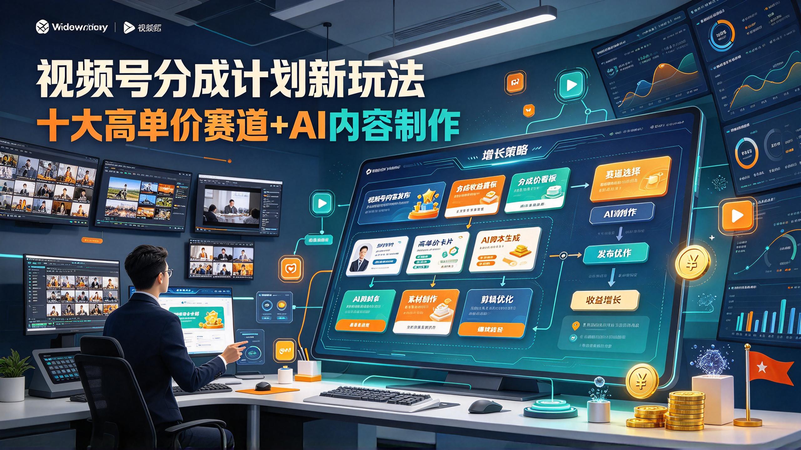 视频号分成计划新玩法，十大高单价赛道+AI内容制作 - 夸克网盘 资源封面图