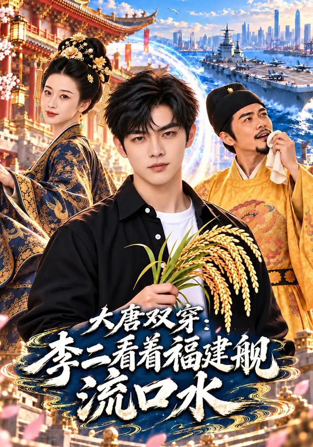 大唐双穿，李二看着福建舰流口水&大唐双穿李二看着福建舰流口水（75集）AI短剧 - 夸克网盘 资源封面图