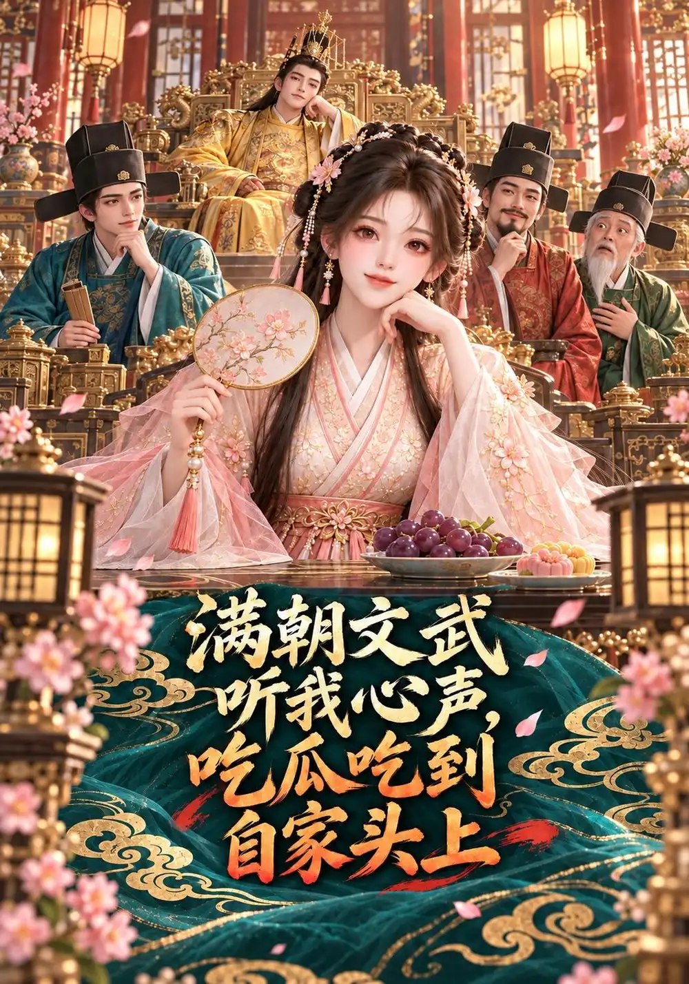 满朝文武听我心声，吃瓜吃到自家头上&满朝文武听我心声吃瓜吃到自家头上（120集）AI短剧 - 夸克网盘 资源封面图
